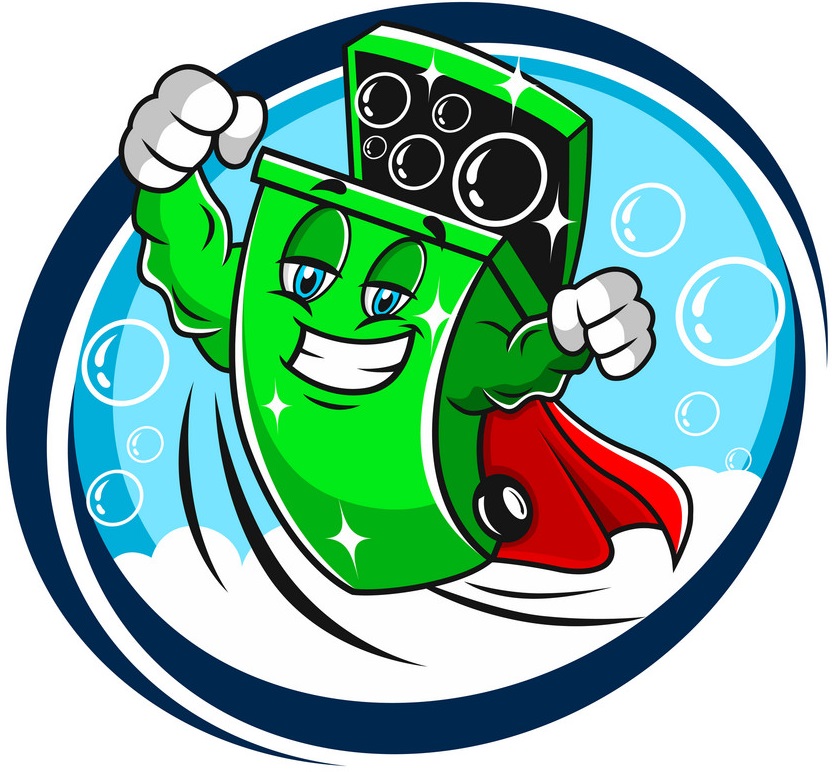 Modern trash can service logo. Vector illustration